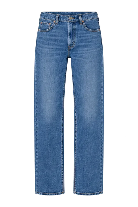 A pair of blue jeans.