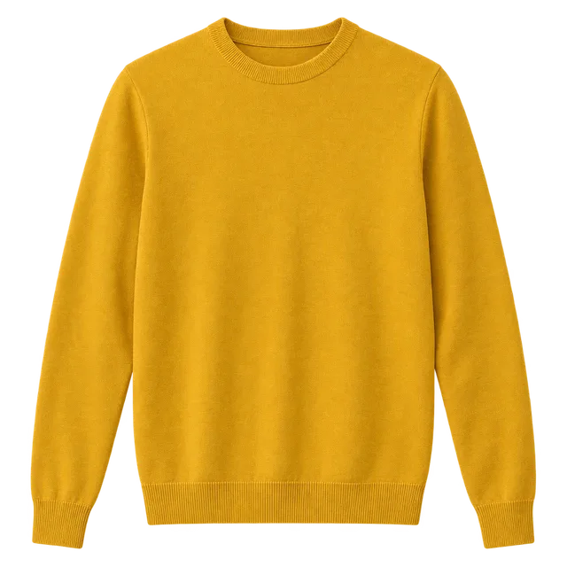 A mustard yellow sweater.